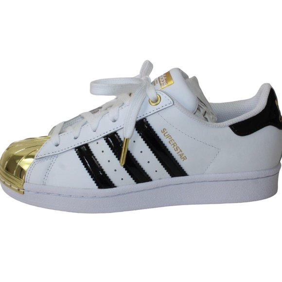 Adidas Originals Superstar GOLD Metal Shell Toe White Women's 5.5 NEW! - Picture 9 of 14